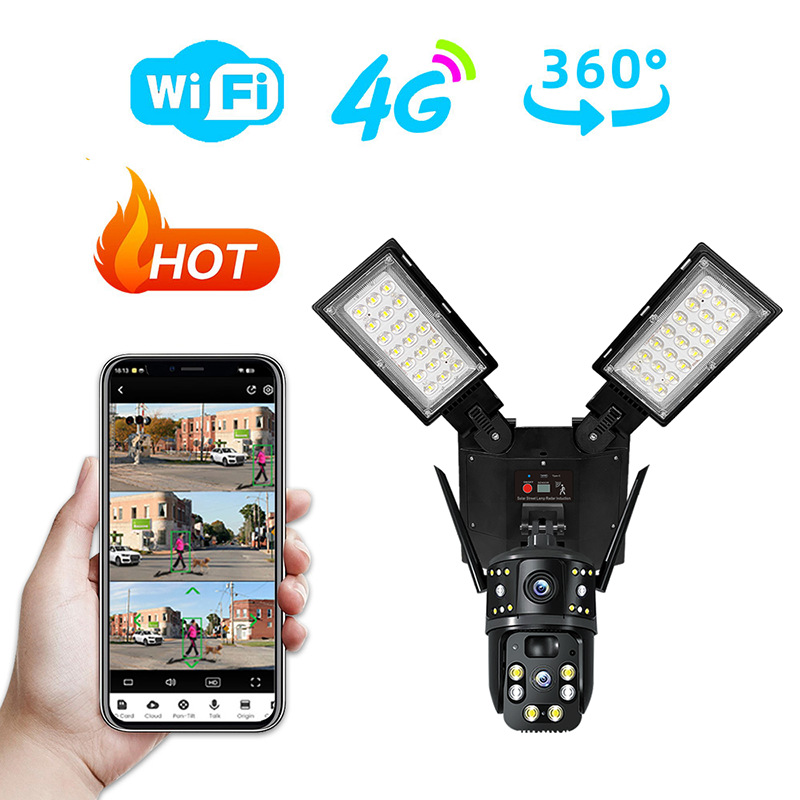Solar Security Light - Outdoor 4G WiFi Solar PTZ Security