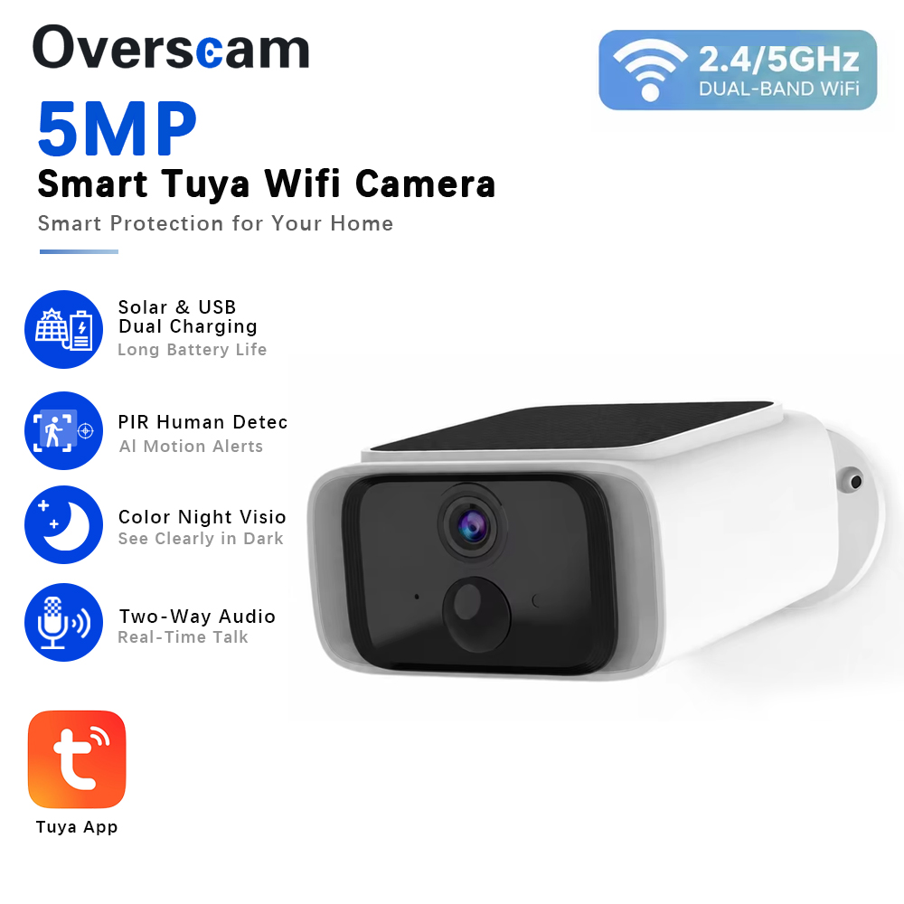 Home Security Packages - Tuya 5MP Solar Security Camera Wireless