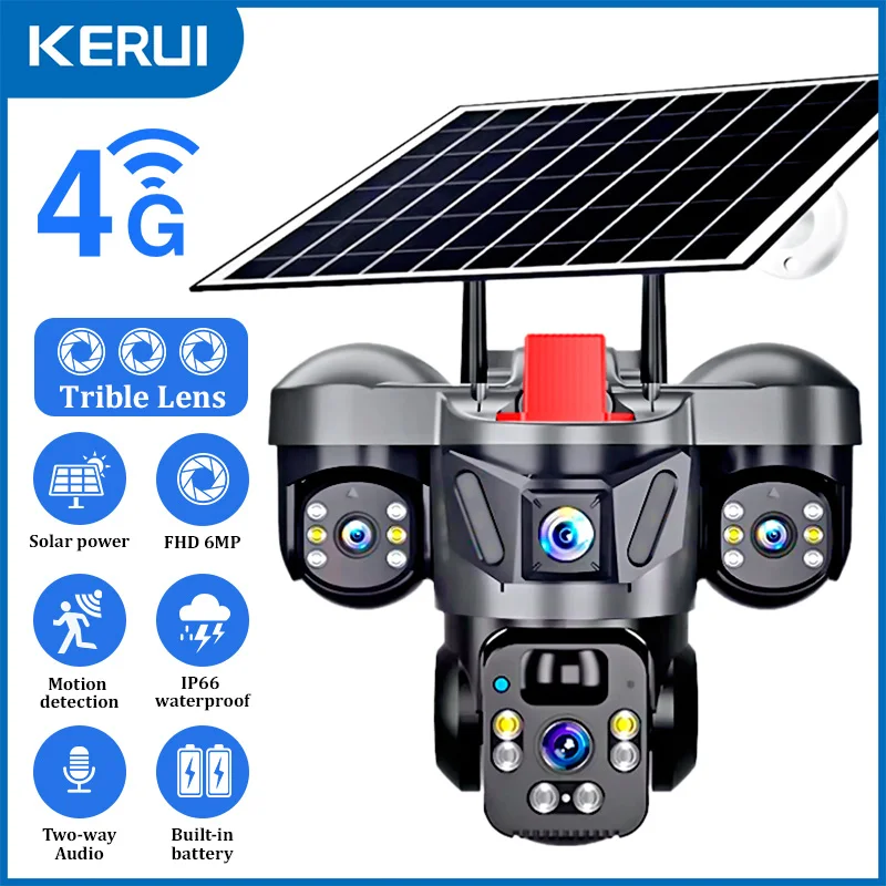 Home Security For Windows - KERUI Outdoor PTZ 6MP 4G SIM