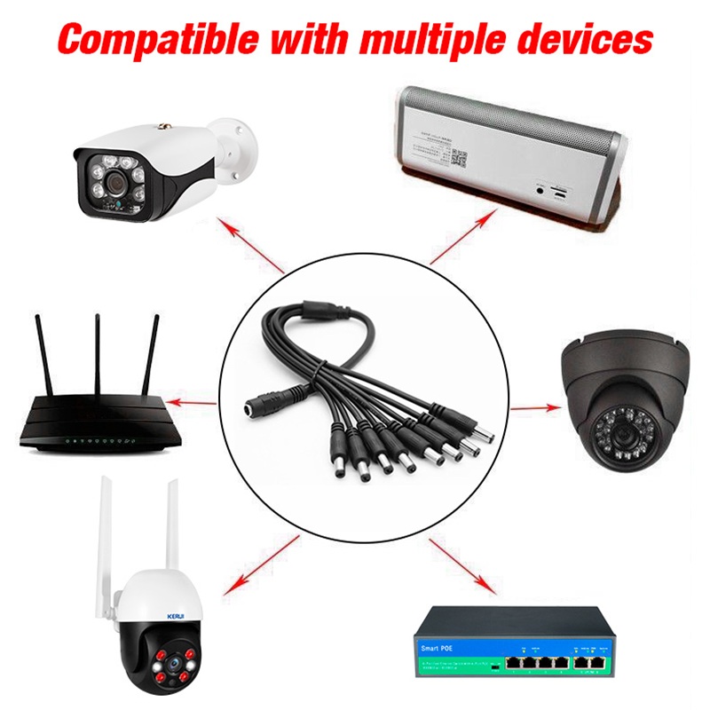 5.5 x 2.1mm 1 Female to 2 4 8  - Home Security Ultimate recension och pris