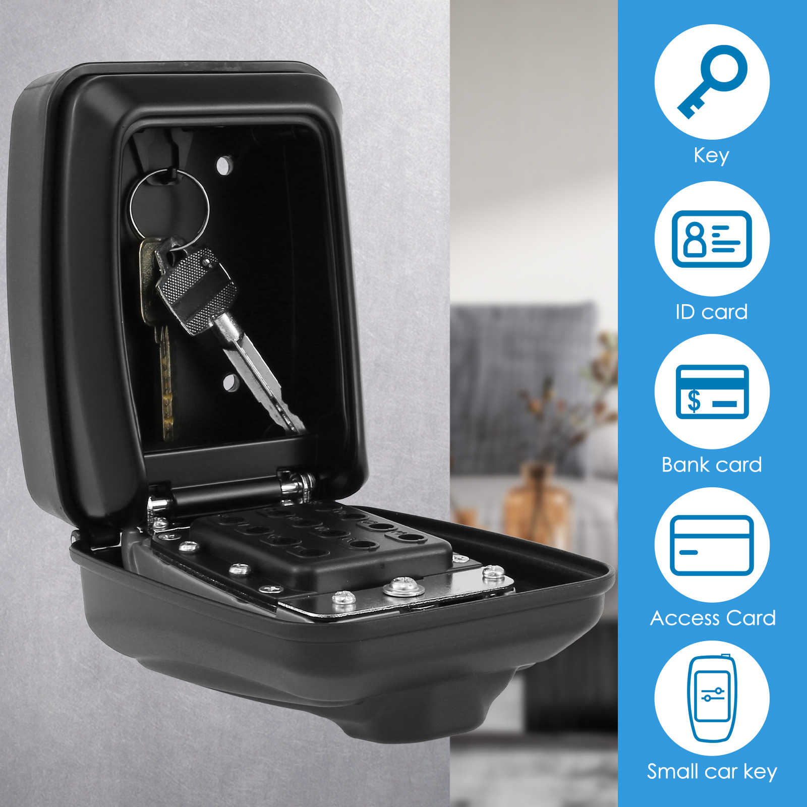 Key Lock Box Wall-Mount Secret - Home Security Key Box recension och pris