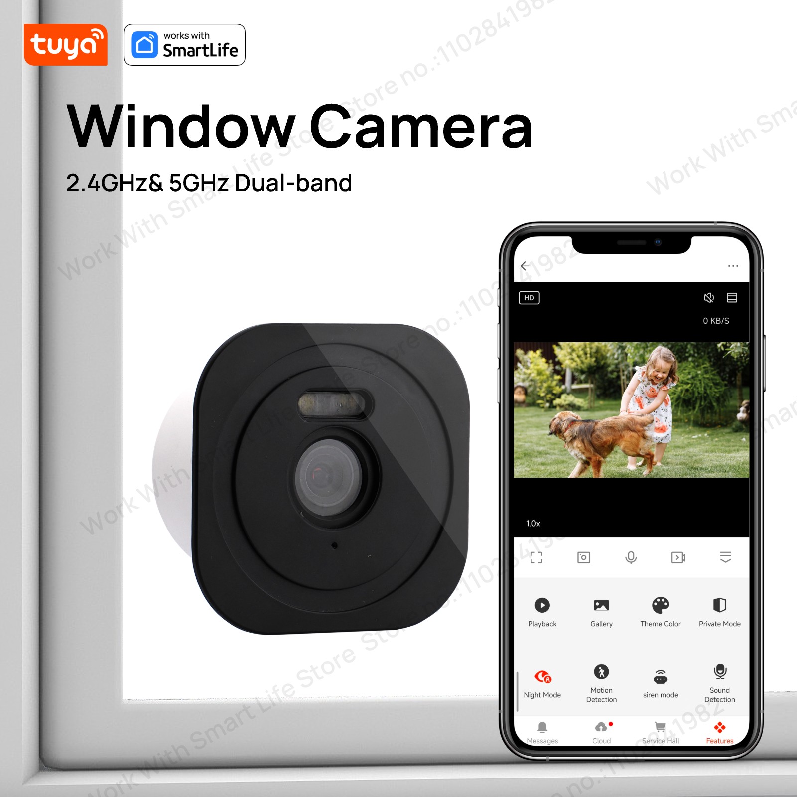 3MP 2K Tuya Window Camera,2.4G - Home Security Lidar recension och pris