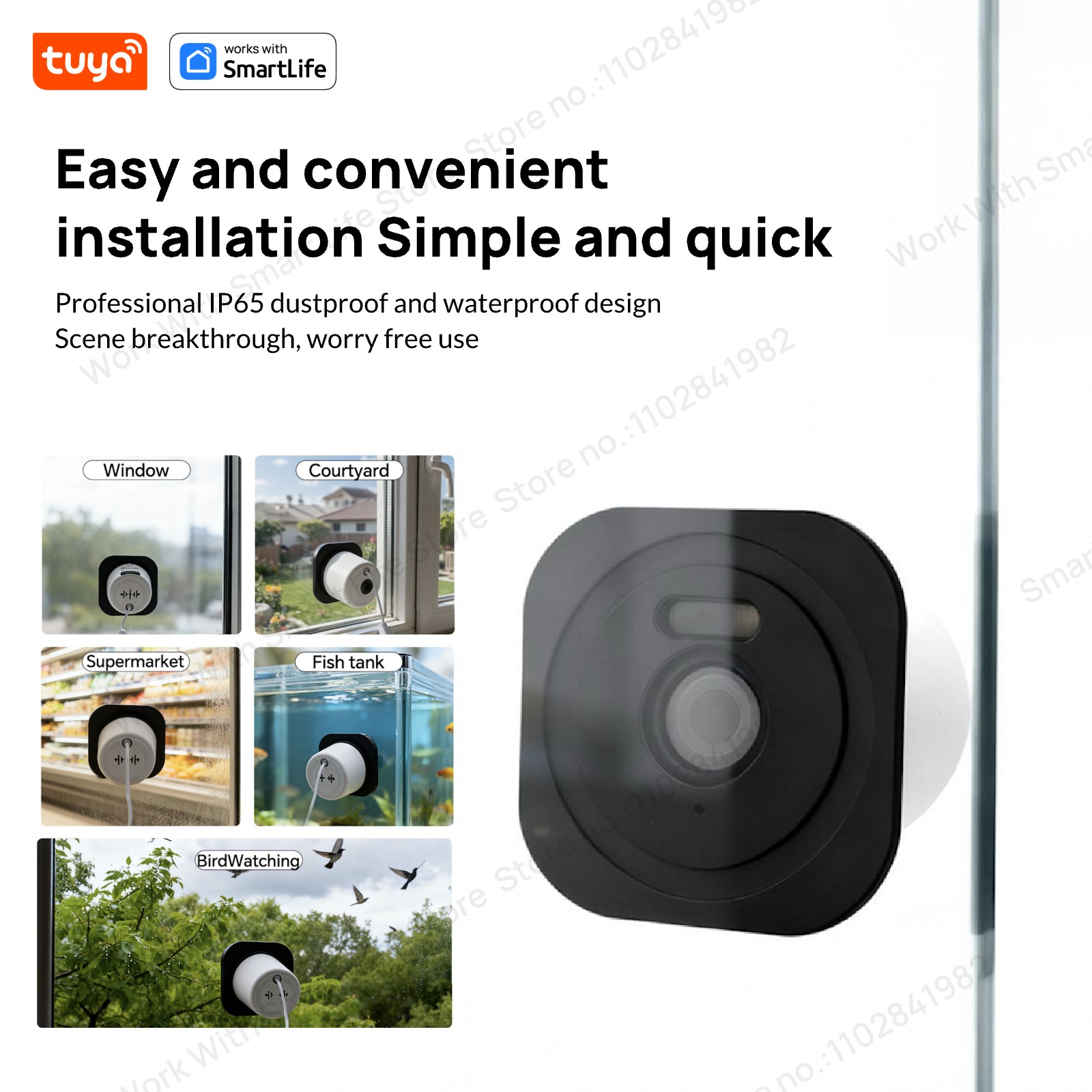 3MP 2K Tuya Window Camera,2.4G - Home Security Lidar recension och pris