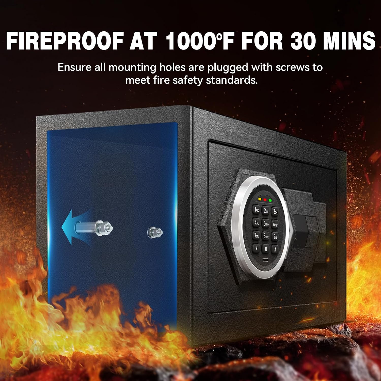 Fireproof Home Safe Box- Steel - Home Security Key Box recension och pris