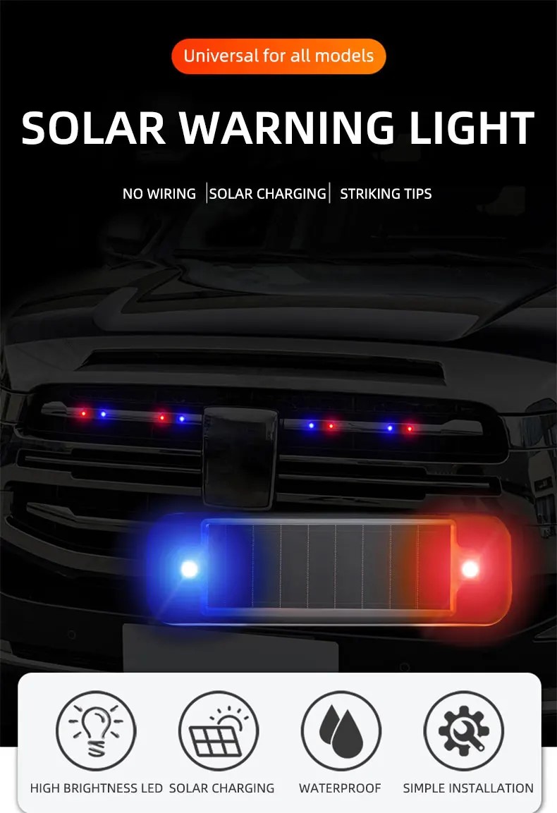 LED Solar Power Car Warning Li - Solar Security Light recension och pris