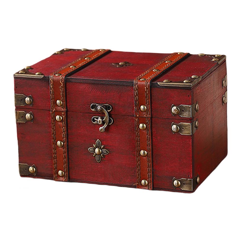 Secure Wooden Treasure Box wit - Home Security Key Box recension och pris