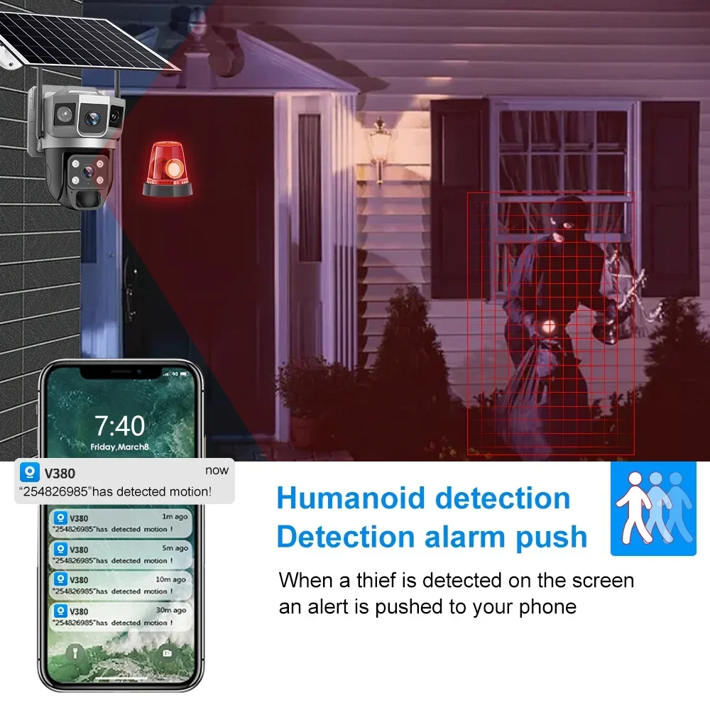 V380 4K 3 Screens 4G Camera So - Home Security Packages recension och pris