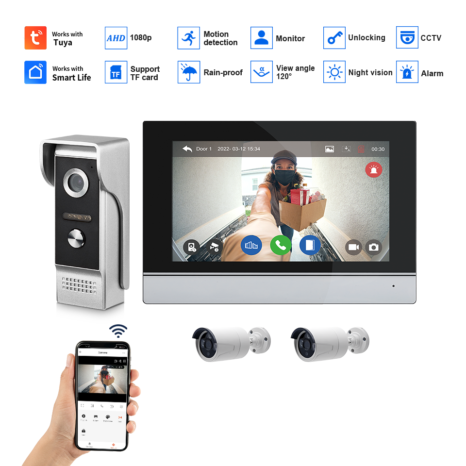 7Inch IPS Screen 2MP  Tuya Rem - Home Security Recorder recension och pris