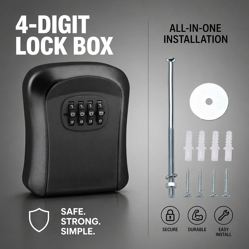 Wall Mount Waterproof Key Stor - Home Security Key Box recension och pris